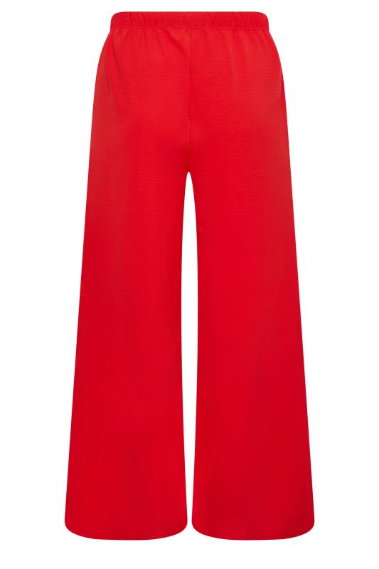 YOURS Plus Size Red Twill Wide Leg Trousers