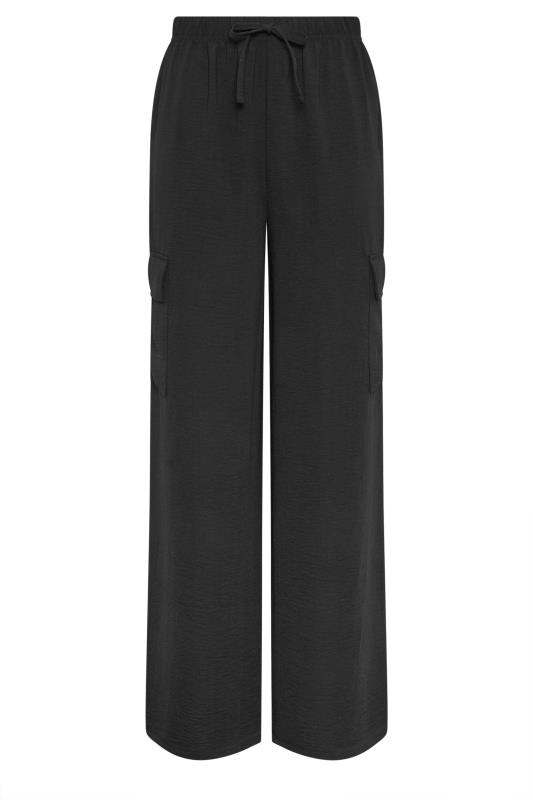 LTS Tall Women's Black Cargo Crepe Wide Leg Trousers | Long Tall Sally 5