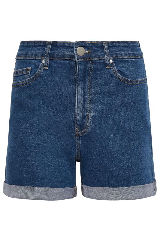 YOURS PETITE Plus Size Blue MOM Denim Shorts | Yours Clothing 4