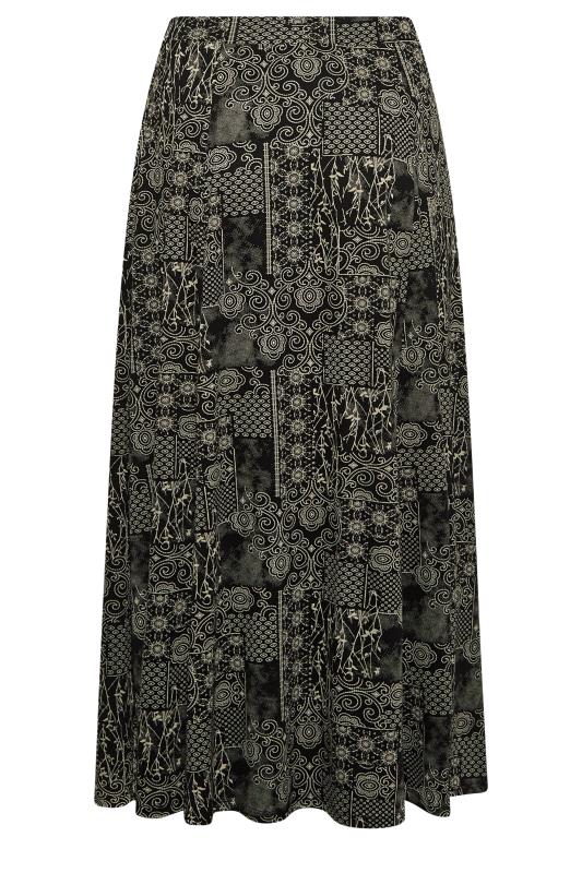 Plus Size Black Paisley Print Maxi Skirt | Yours Clothing  6