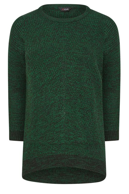 Plus Size Green Twist Essential Knitted Jumper | Yours Clothing 5