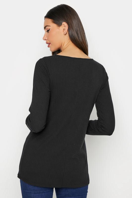 LTS Tall Black Ribbed Cut Out Top 3