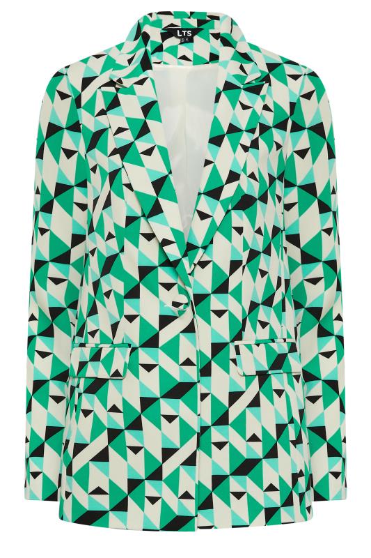 LTS Tall Green & White Geometric Print Tailored Blazer | Long Tall Sally  6