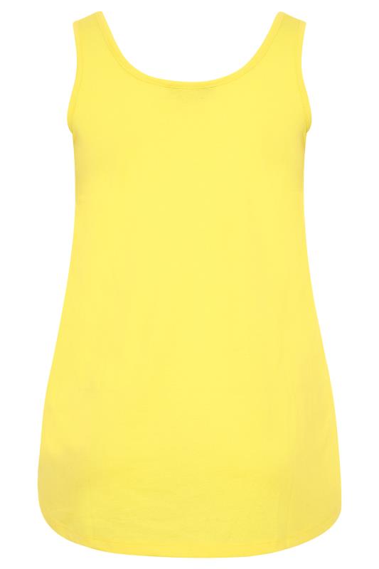 Yellow Basic Vest Top | Yours Clothing 5