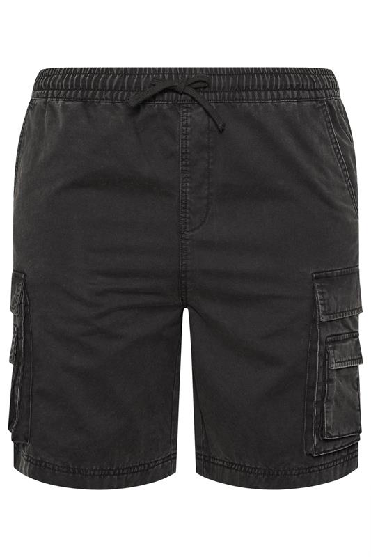 BadRhino Big & Tall Black Acid Washed Cargo Shorts | BadRhino 6