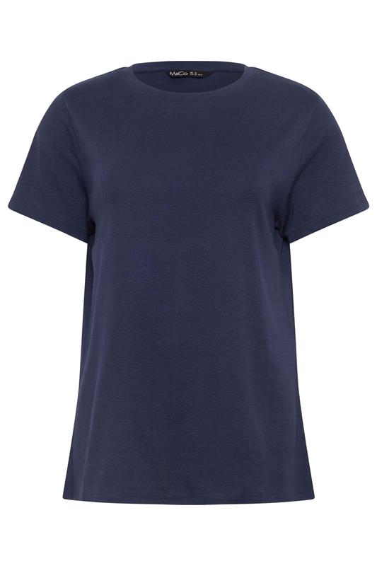 M&Co 2 PACK White and Navy Blue Cotton Crew Neck T-Shirts | M&Co 8
