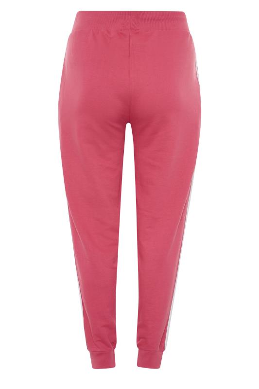 Plus Size Pink Side Stripe Joggers 