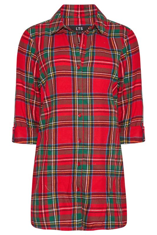 LTS Tall Red Check Brushed Shirt 6