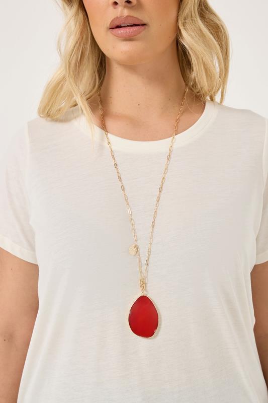 Gold Tone Long Pendant Necklace | Yours Clothing 1