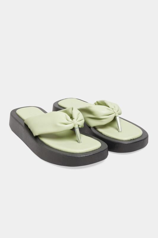 Plus Size  LIMITED COLLECTION Sage Green Flatform Sandals In Wide EE Fit