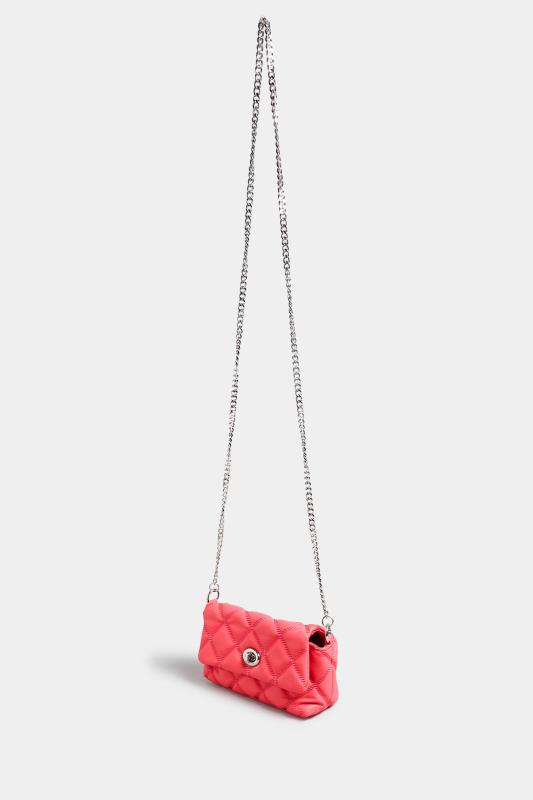 Pink Quilted Glitter Cross Body Bag 2