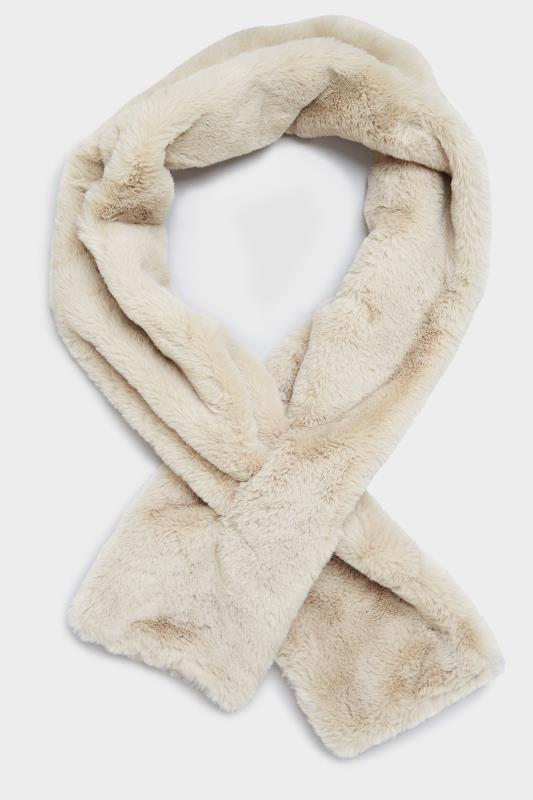 Cream Faux Fur Scarf | Yours Clothing 2