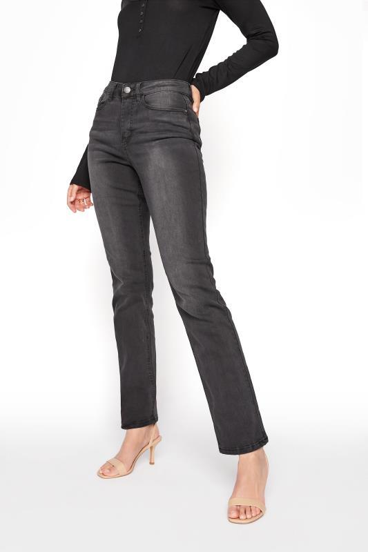 Tall Women's LTS MADE FOR GOOD Black Washed Straight Leg Jeans | Long Tall Sally 2