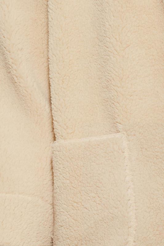 YOURS LUXURY Plus Size Beige Brown Teddy Hooded Jacket | Yours Clothing 5
