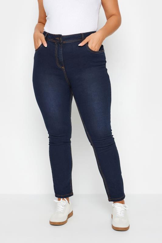 Plus Size  YOURS Curve Indigo Blue Straight Leg Fit Stretch RUBY Jeans