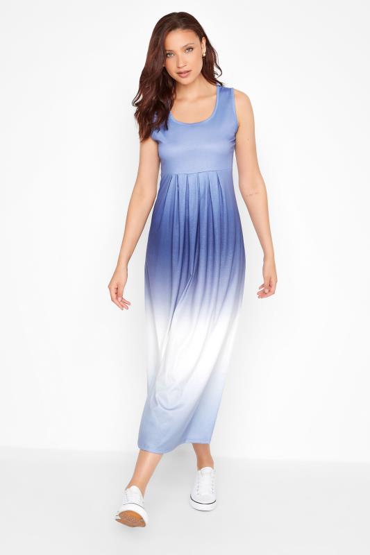 LTS Tall Blue Ombre Print Sleeveless Smock Dress 2
