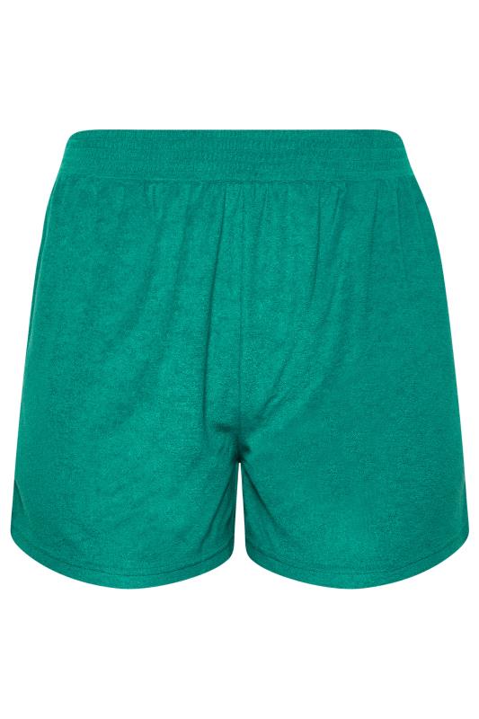 YOURS Plus Size Turquoise Green Towelling Beach Shorts | Yours Clothing 5