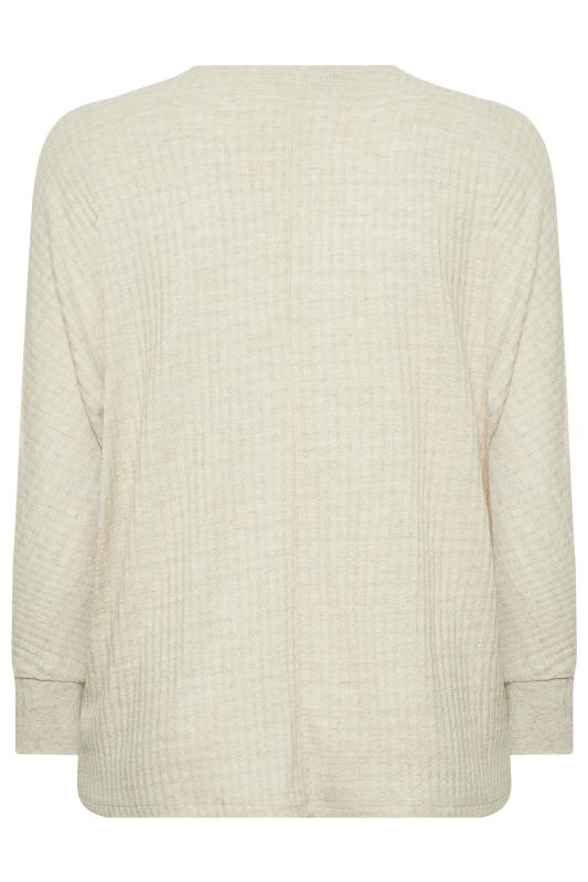 YOURS Plus Size Ivory White Soft Touch Ribbed Top | Yours Clothing 7