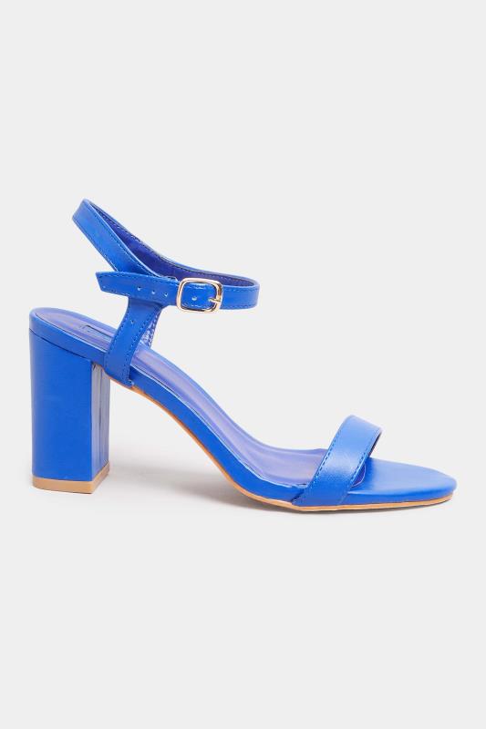 LIMITED COLLECTION Cobalt Blue Block Heel Sandal In Wide E fit & Wide EEE fit | Yours Clothing 3