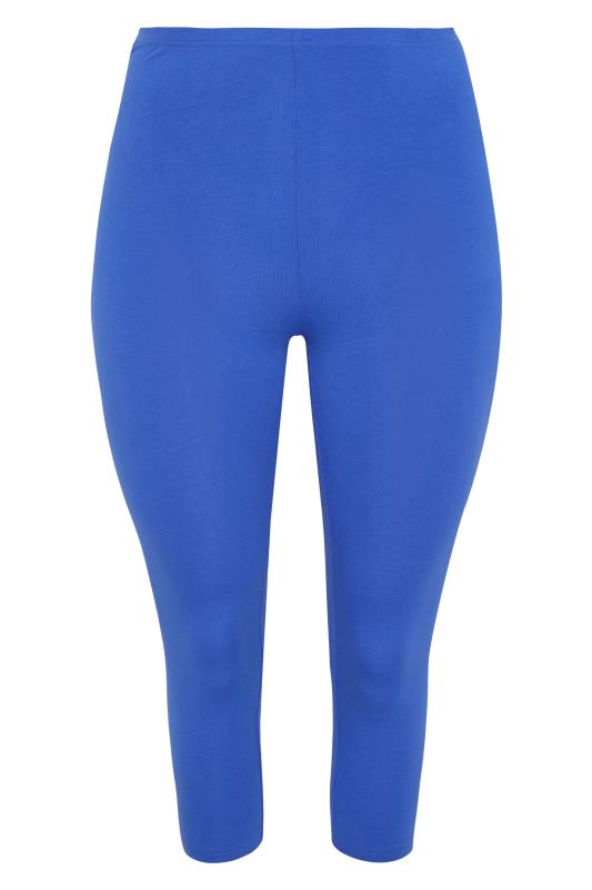 YOURS FOR GOOD Plus Size Bright Blue Cropped Leggings | Yours Clothing 4