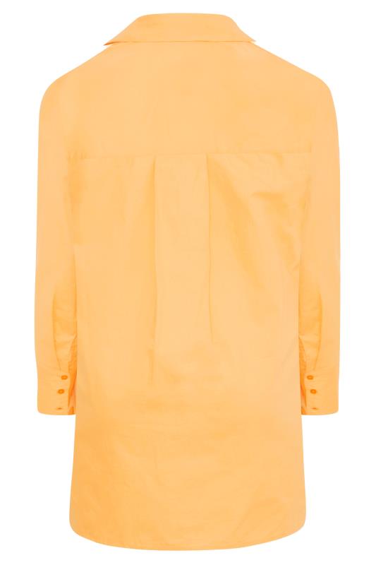 LIMITED COLLECTION Plus Size Light Orange Oversized Boyfriend Shirt | Yours Clothing 8