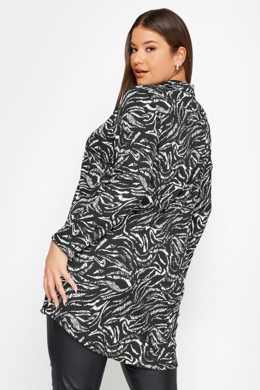 YOURS Plus Size Black Abstract Print Shirt | Yours Clothing 3