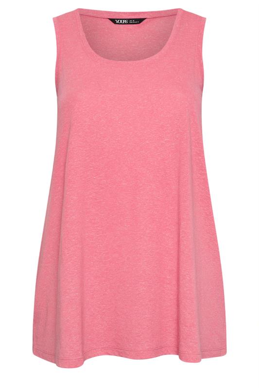 YOURS Plus Size Pink Linen Vest Top | Yours Clothing 5