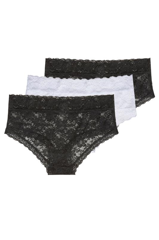 LTS Tall Women's 3 Pack Black & White Floral Lace Shorts | Long Tall Sally 3