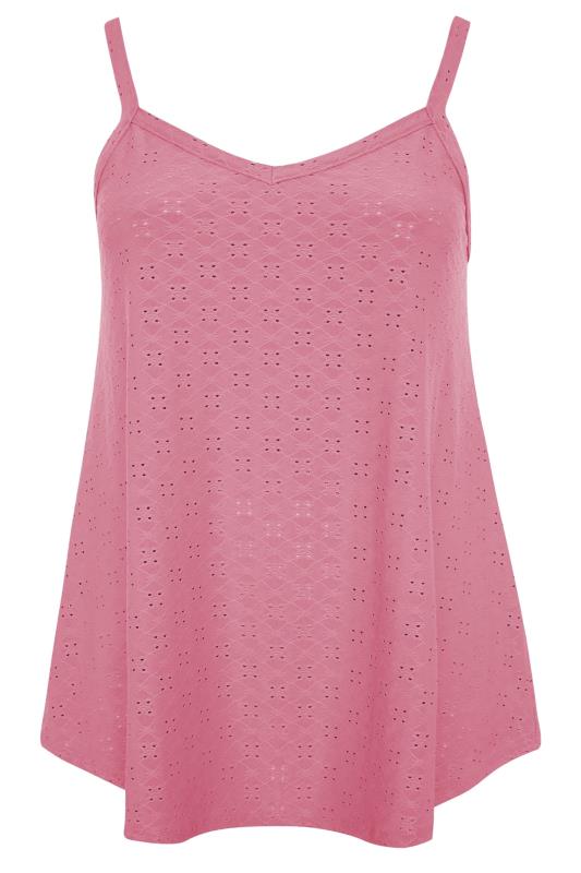 LIMITED COLLECTION Curve Pink Broderie Anglaise Swing Cami Top 6