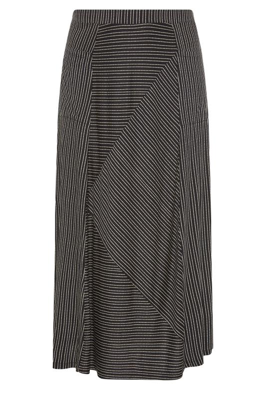 Plus Size Black Asymmetric Striped Pocket Skirt | Yours Clothing 6