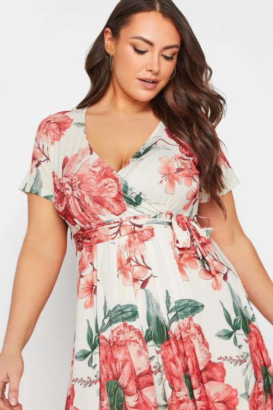 YOURS Plus Size White Floral Print Wrap Dress | Yours Clothing 4