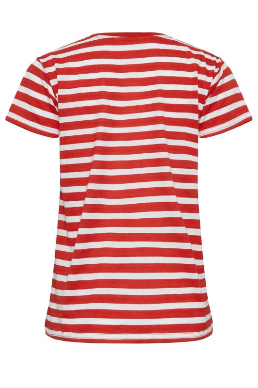 YOURS PETITE Plus Size 2 PACK Red & White Stripe T-Shirts | Yours Clothing 4