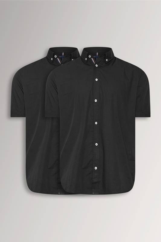  BadRhino Big & Tall LOT DE 2 chemises à manches courtes noires en popeline