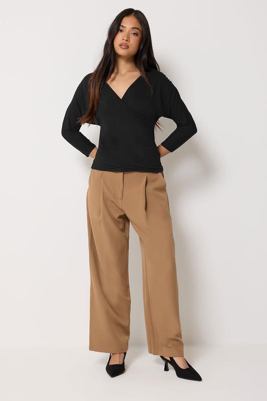 PixieGirl Petite Women's Black Wrap Top | PixieGirl 1