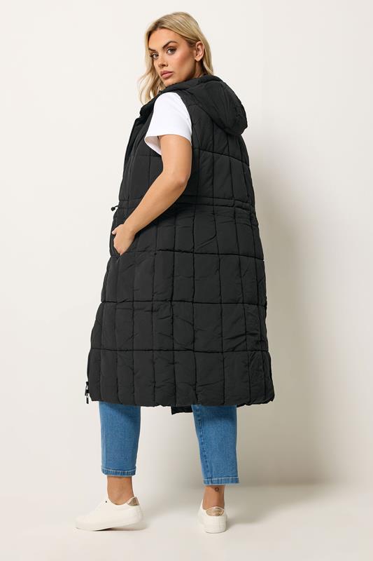 YOURS Plus Size Black Midi Gilet | Yours Clothing 2