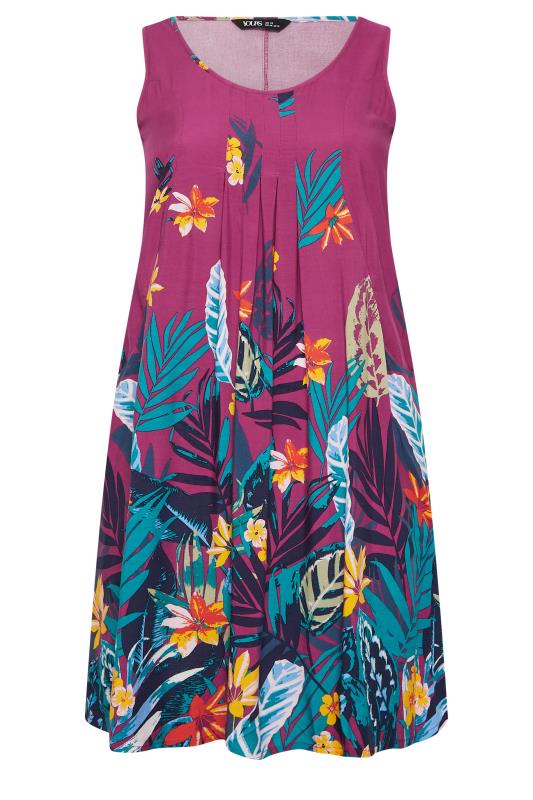 YOURS Plus Size Plum Purple Floral Print Pocket Dress | Yours Clothing 6
