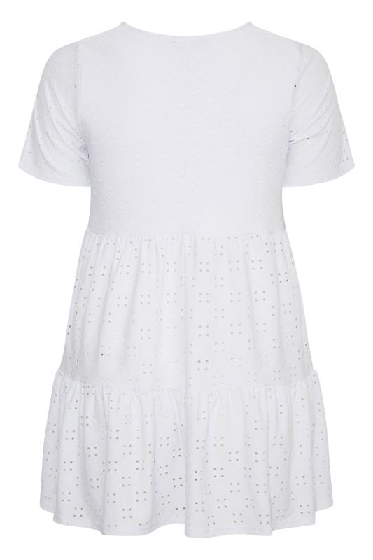 LIMITED COLLECTION Curve White Broderie Anglaise Tiered Smock Top 7
