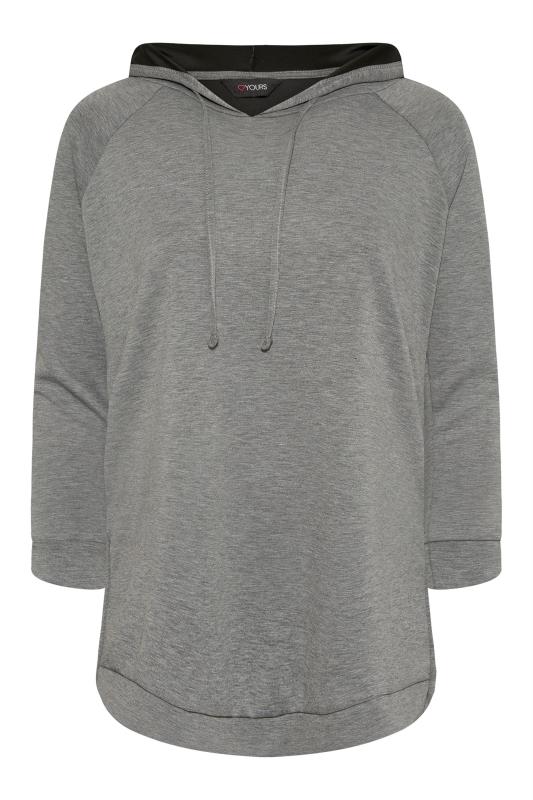 Plus Size Grey Side Split Hoodie | Yours Clothing 7