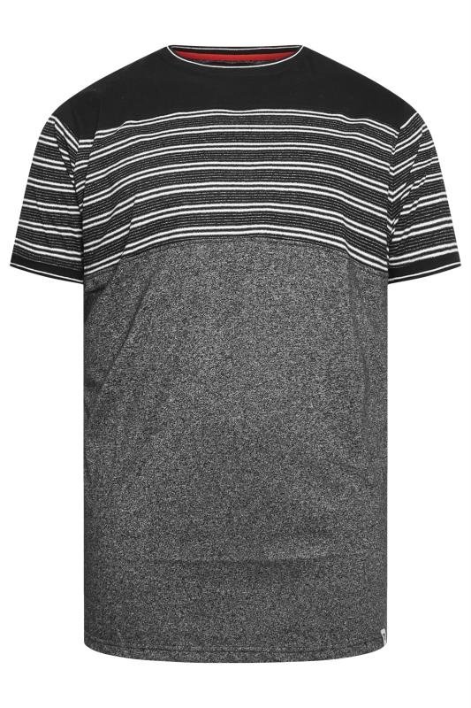 D555 Big & Tall Black Stripe Print T-Shirt | BadRhino 1