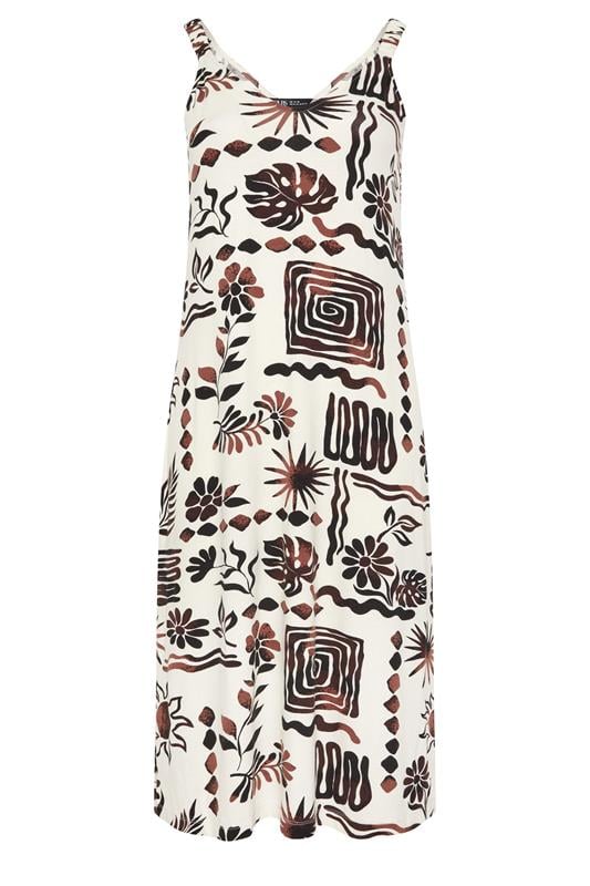 YOURS Plus Size Ivory White Abstract Throw On Dress |  Yours Clothing 5