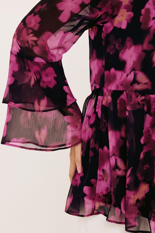 STAR Black Floral Frill Sleeve Blouse | StarByJM 4