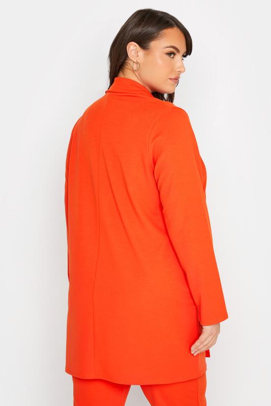 LIMITED COLLECTION Plus Size Bright Orange Scuba Blazer | Yours Clothing 3