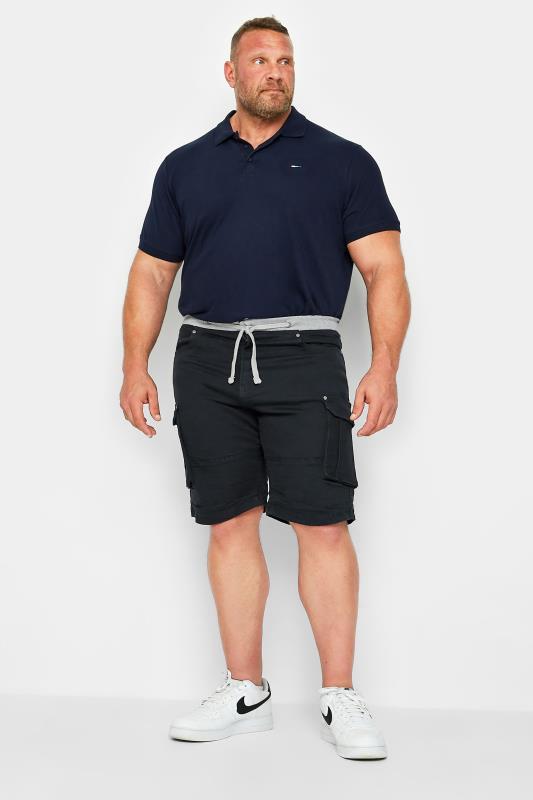 KAM Big & Tall Navy Blue Stretch Shorts | BadRhino 2