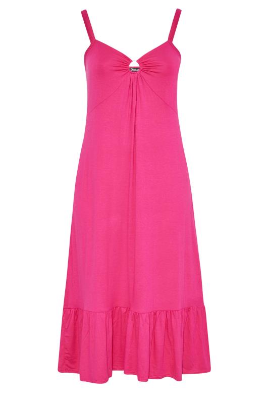 LIMITED COLLECTION Curve Hot Pink Ring Detail Midaxi Dress 6