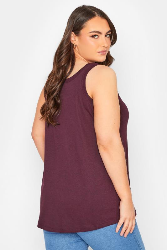 Plus Size Berry Red Marl Vest Top | Yours Clothing 3