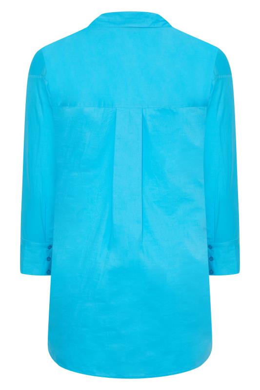 LIMITED COLLECTION Curve Bright Blue Oversized Boyfriend Shirt 7