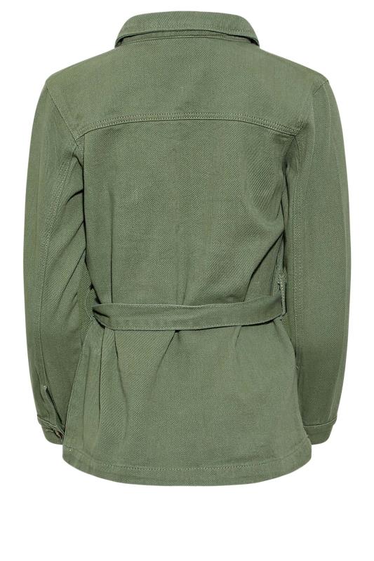 Petite Khaki Green Belted Utility Jacket 7