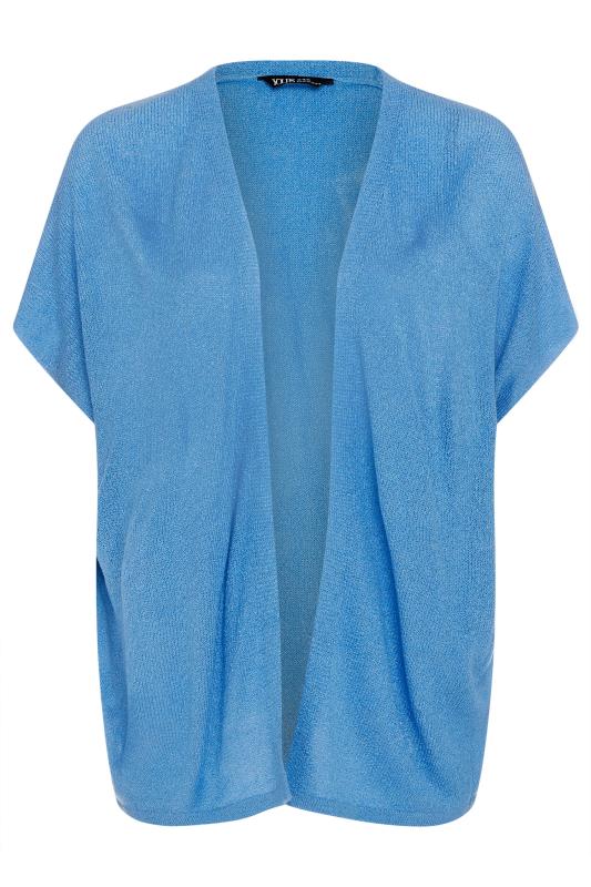 YOURS Plus Size Blue Knitted Boxy Cardigan | Yours Clothing 5