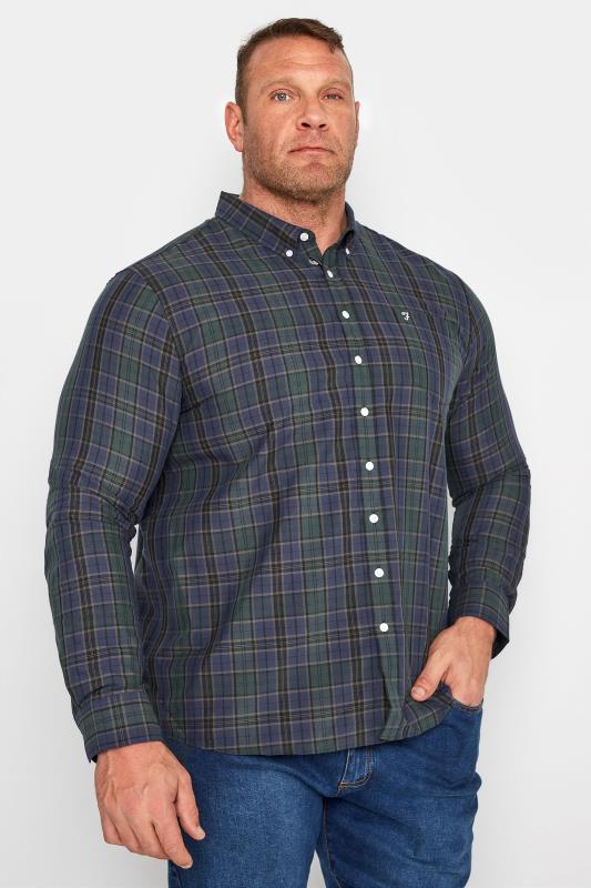 Men's  FARAH Olive Oxford Check Shirt
