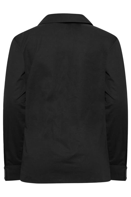 Petite Black Fitted Cotton Shirt | PixieGirl 7
